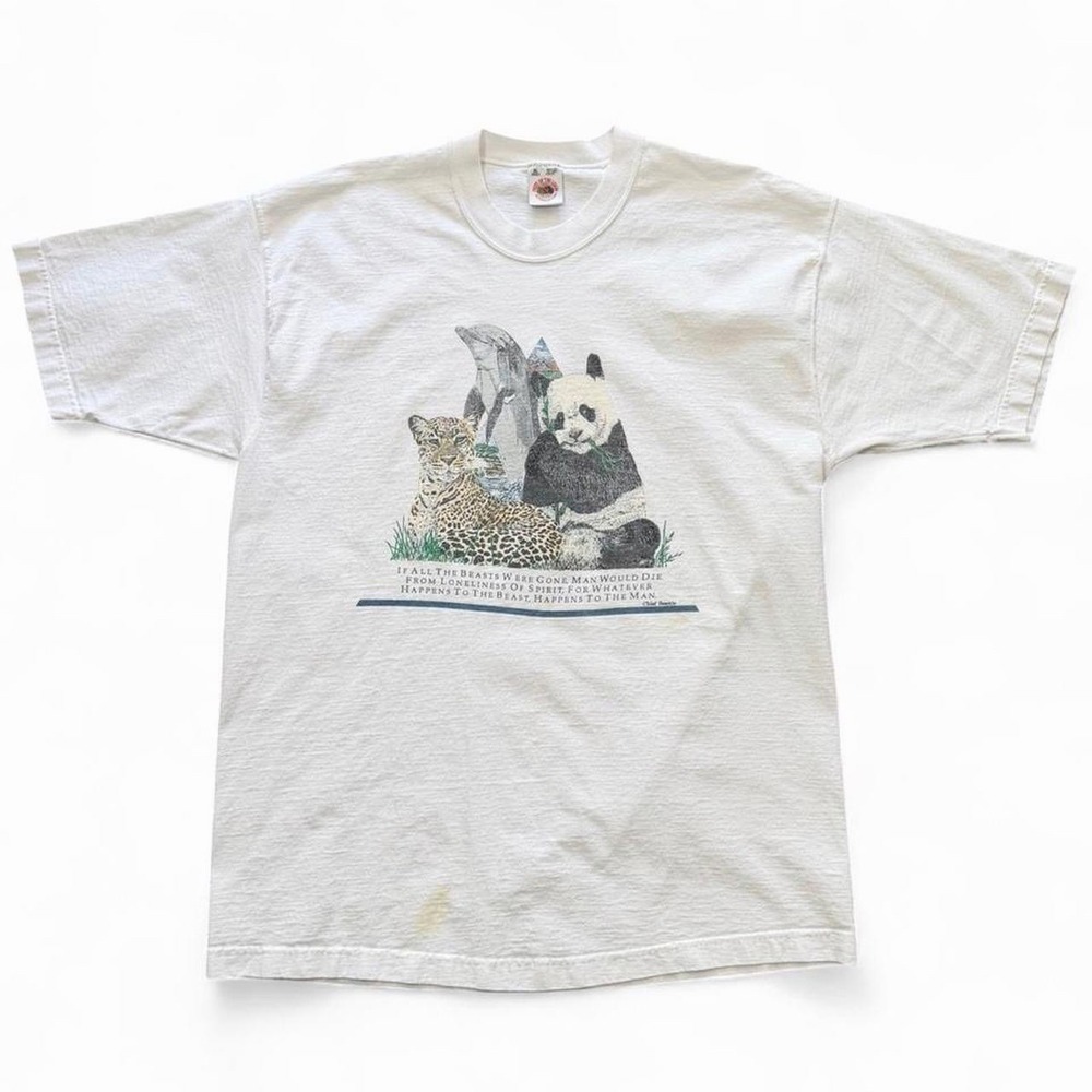 Vintage 90s Animals Nature Wilderness Wildlife Seattle Quote T-shirt XL 23x32"